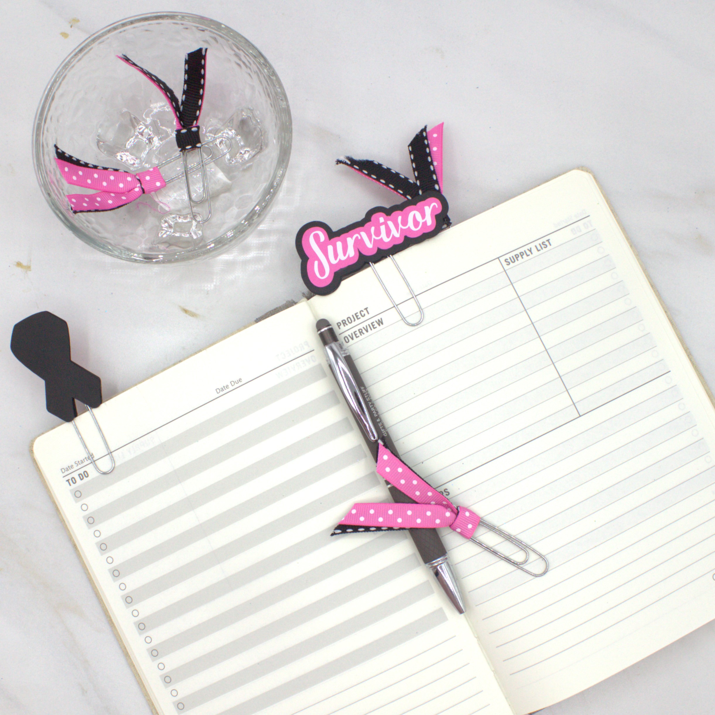 Breast Cancer Awareness Planner Clips