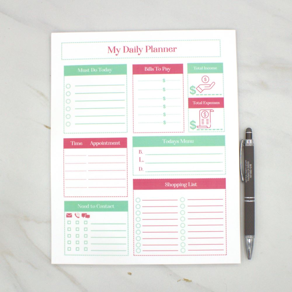 Pink and Mint Green Planner Pad