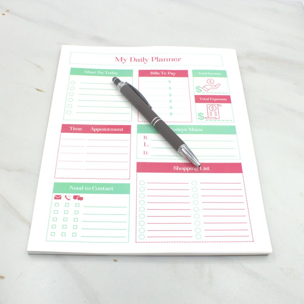 Pink and Mint Green Planner Pad