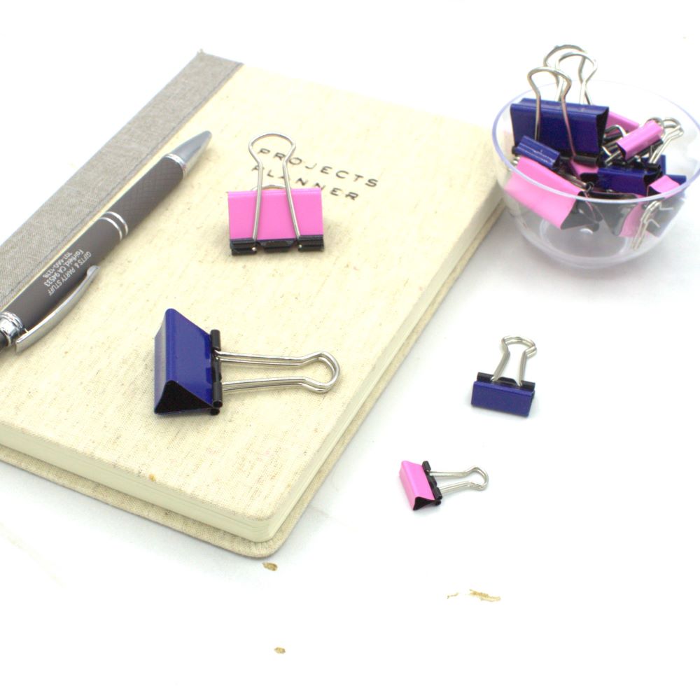 Pink and Navy Blue Binder Clip
