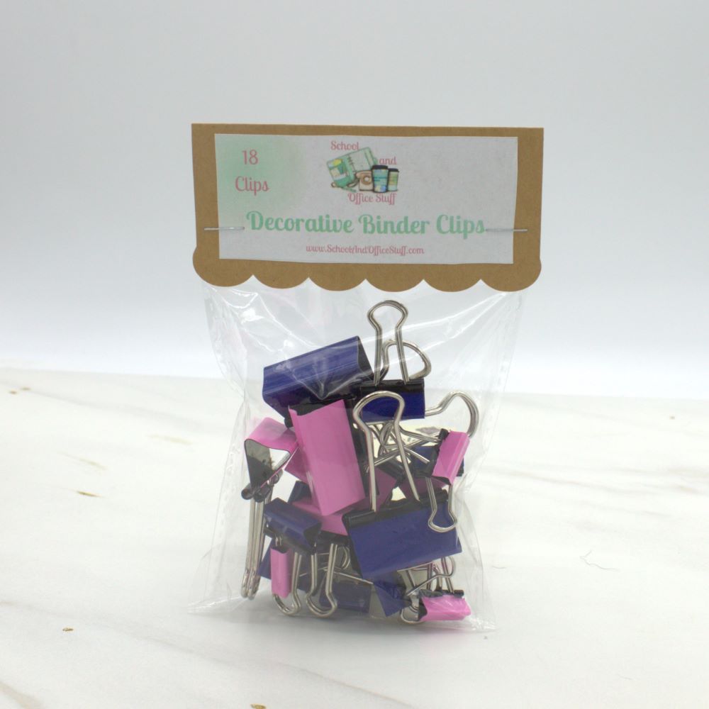 Pink and Navy Blue Binder Clip