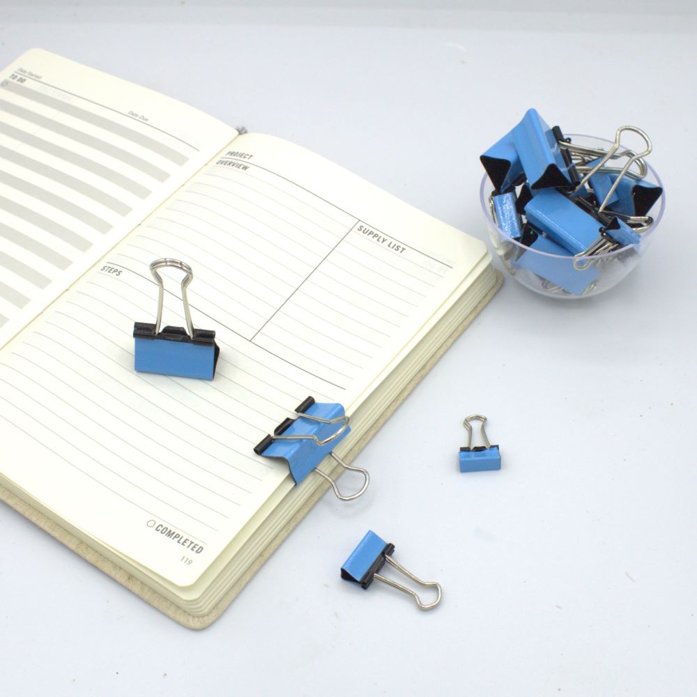 Powder Blue Binder Clips