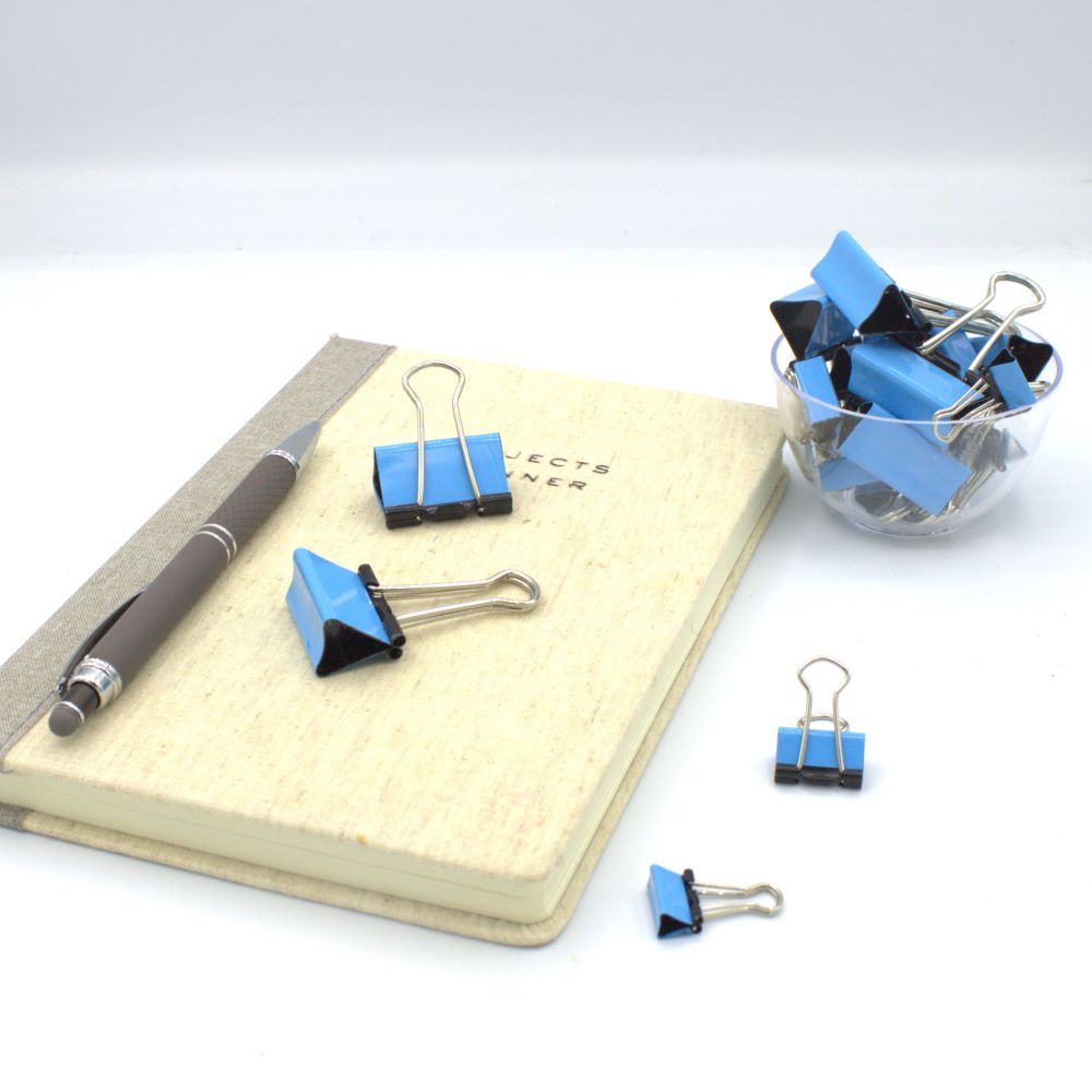 Powder Blue Binder Clips