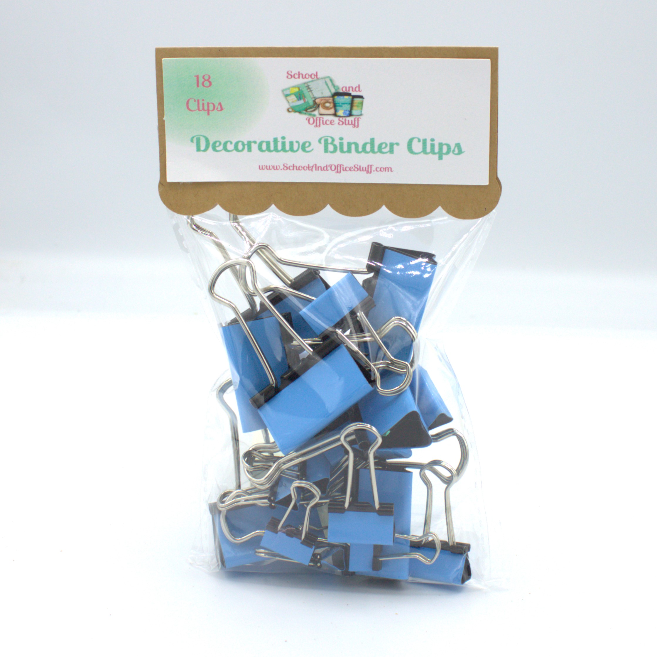 Powder Blue Binder Clips