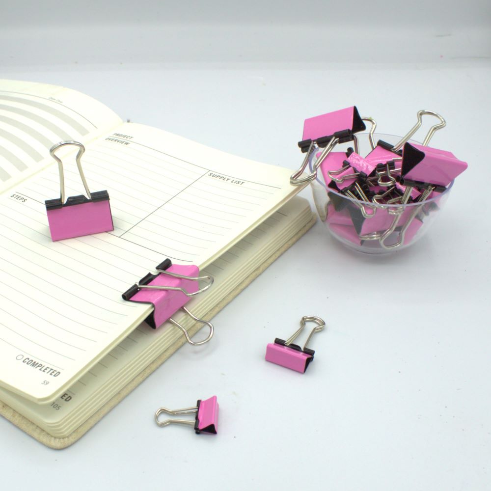 Pink Binder Clips