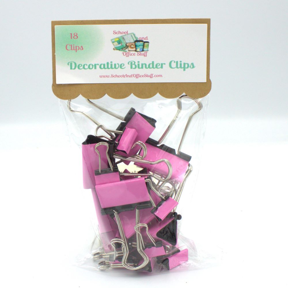 Pink Binder Clips