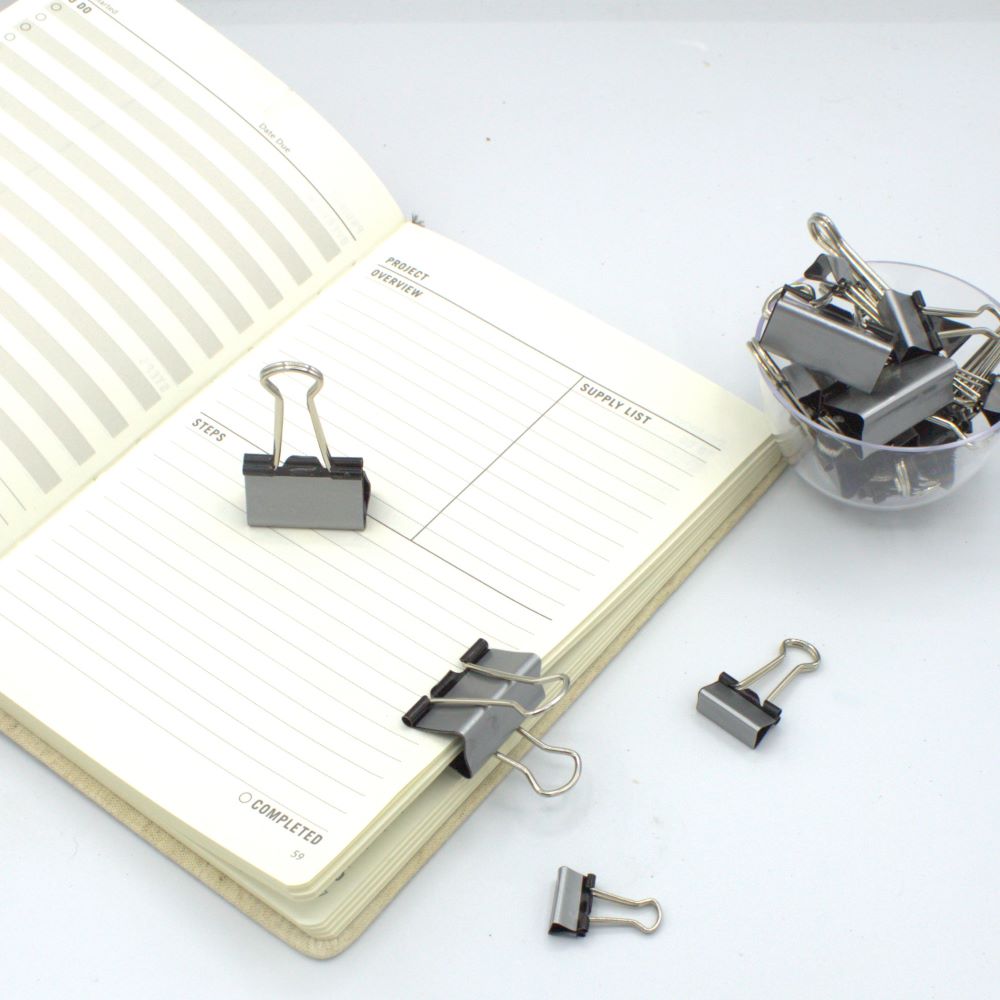 Silver Matte Binder Clips