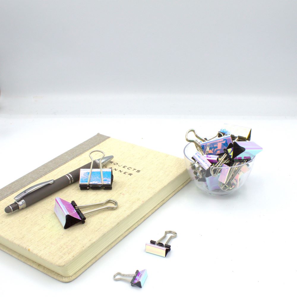 Iridescent Binder Clips