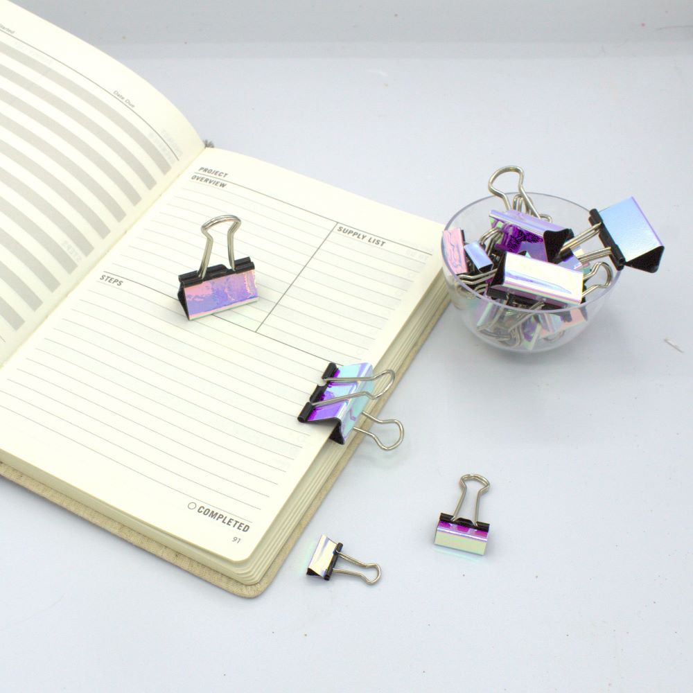 Iridescent Binder Clips