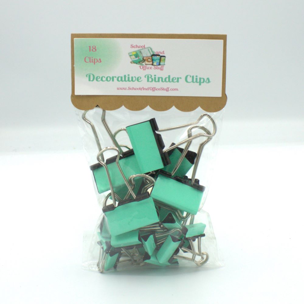 Mint Green Binder Clips