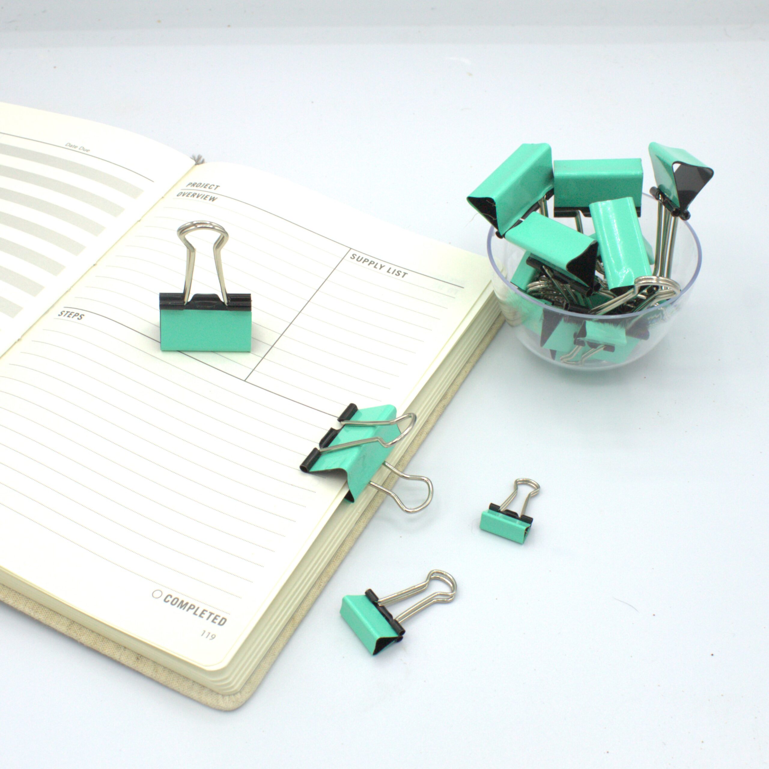 Mint Green Binder Clips