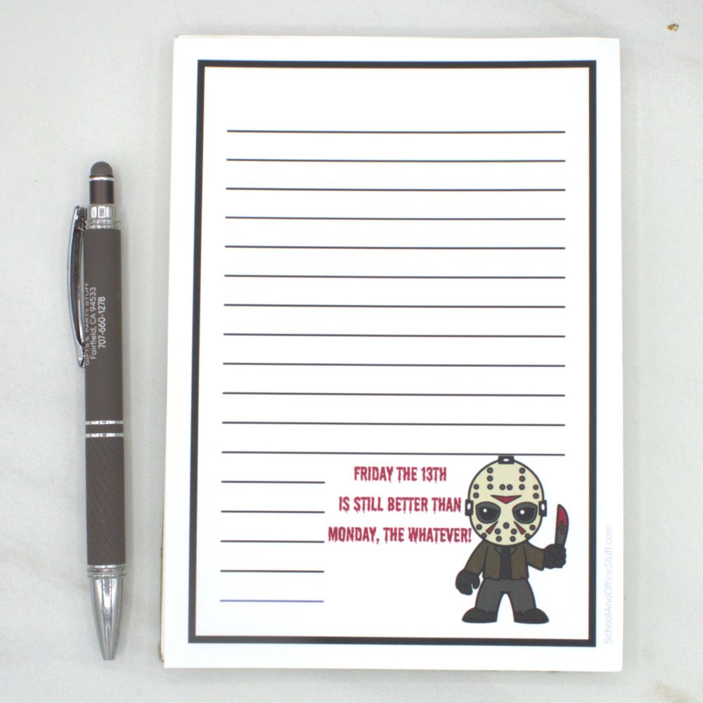 Horror Movie Villain Notepad Jason Voorhees