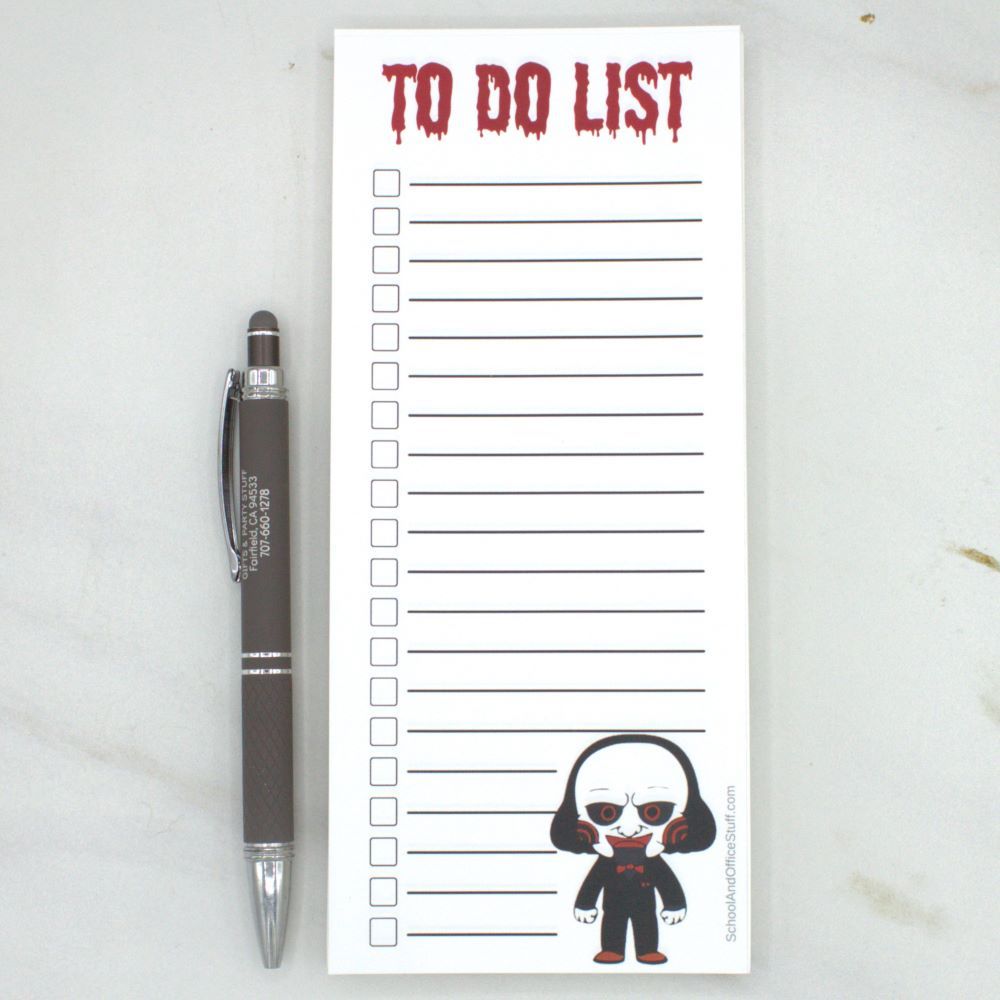 Horror Movie Villain List Pad, Jigsaw