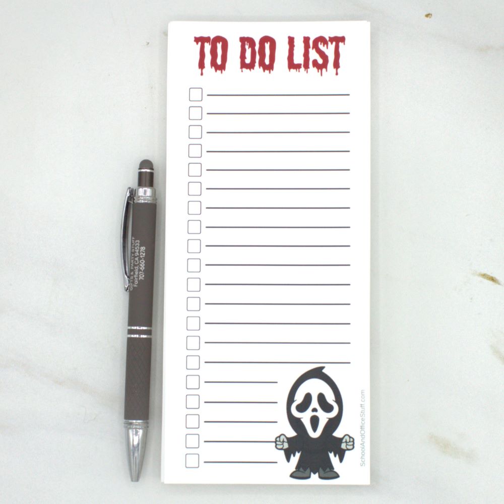 Horror Movie Villain List Pad, Ghostface