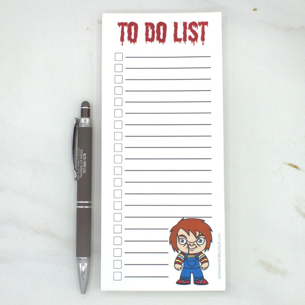 Horror Movie Villain List Pad, Chucky