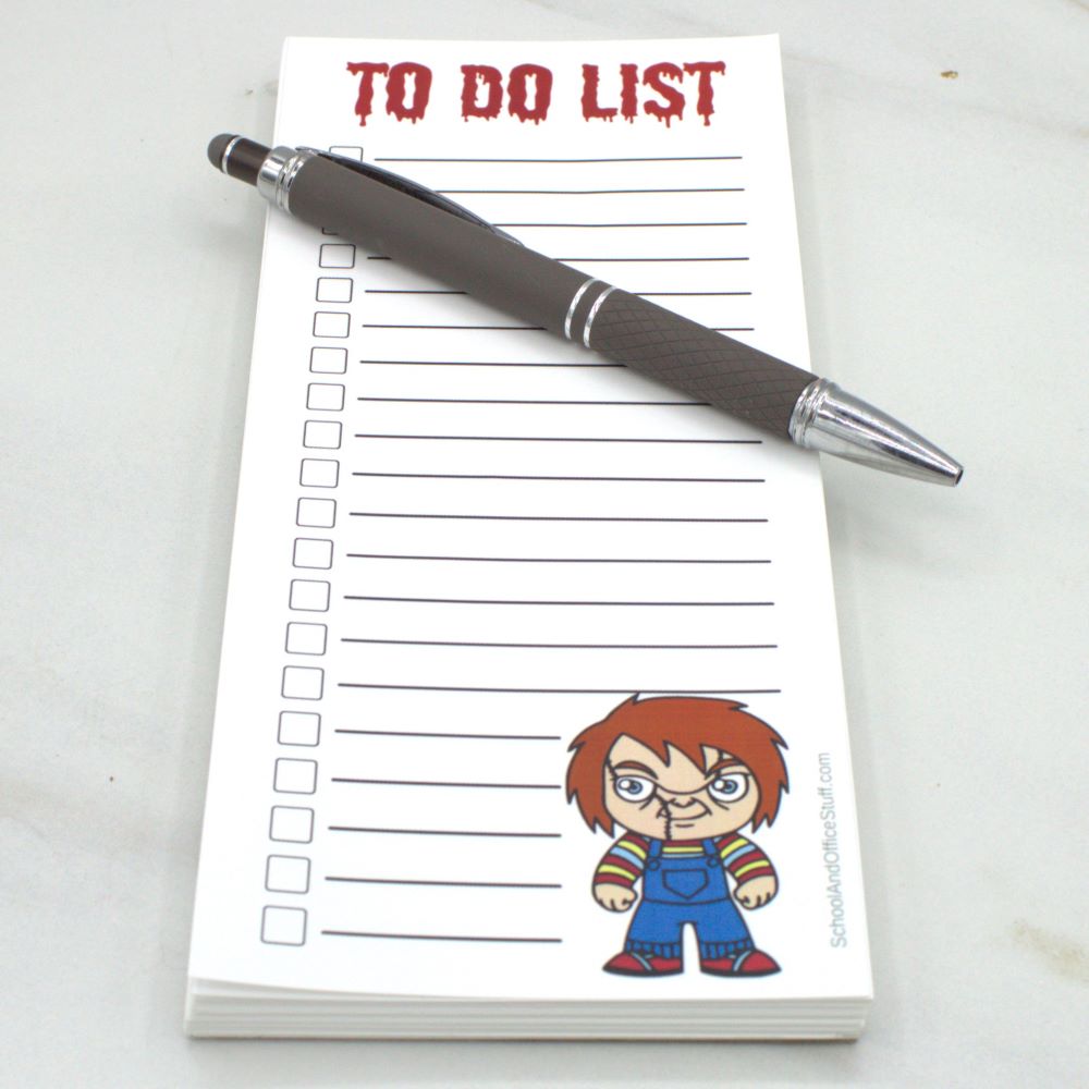 Horror Movie Villain List Pad, Chucky