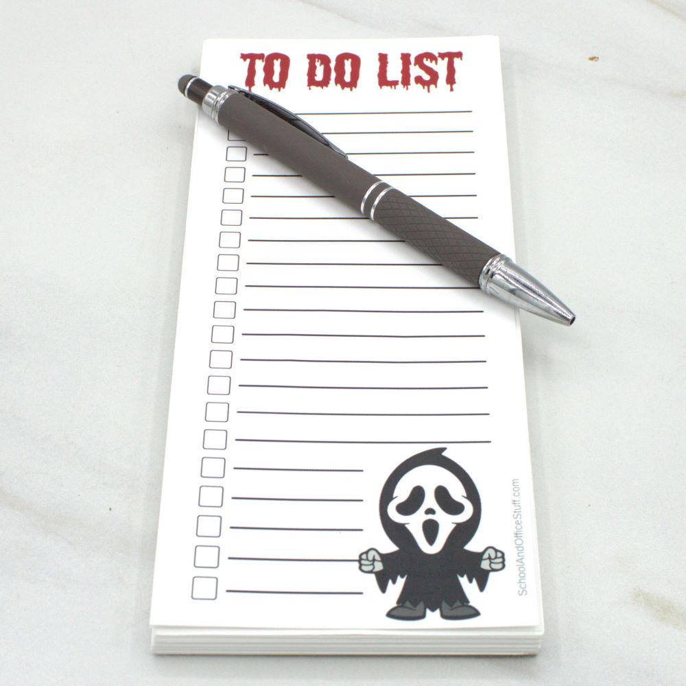 Horror Movie Villain List Pad, Ghostface