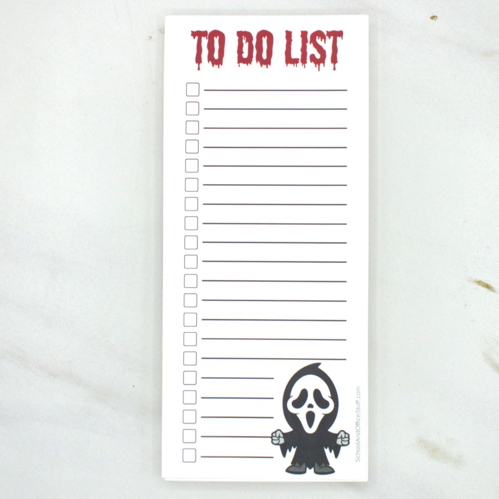 Horror Movie Villain List Pad, Ghostface