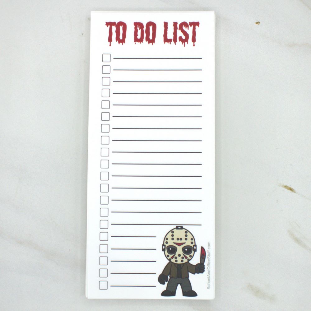 Horror Movie Villain List Pads, Jason Voorhees