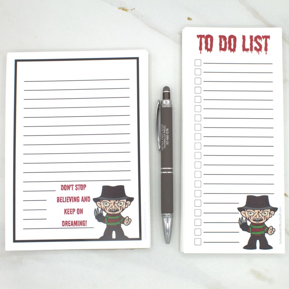 Horror Movie Villain Notepad Set, Freddy Krueger