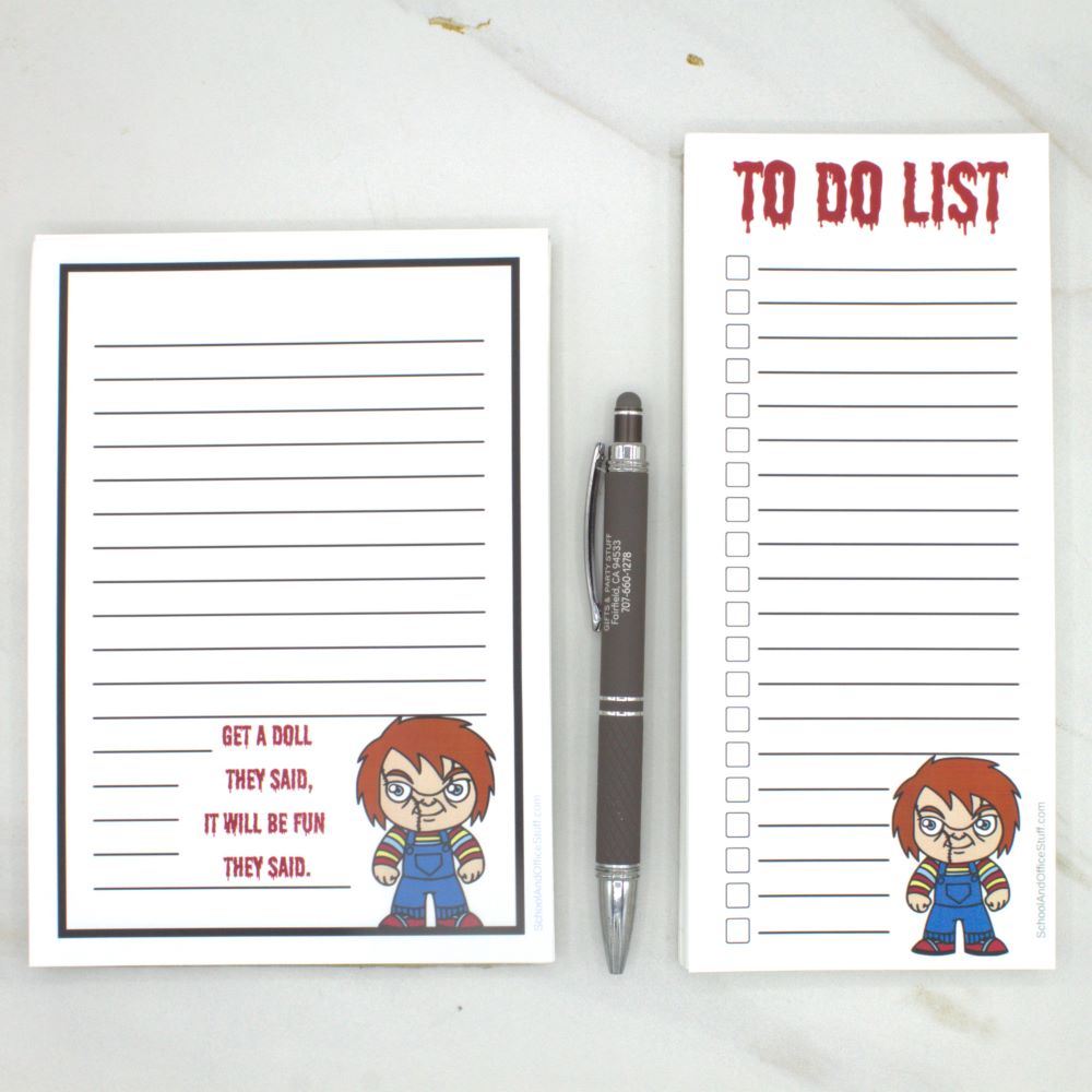 Horror Movie Villain Notepad Set, Chucky