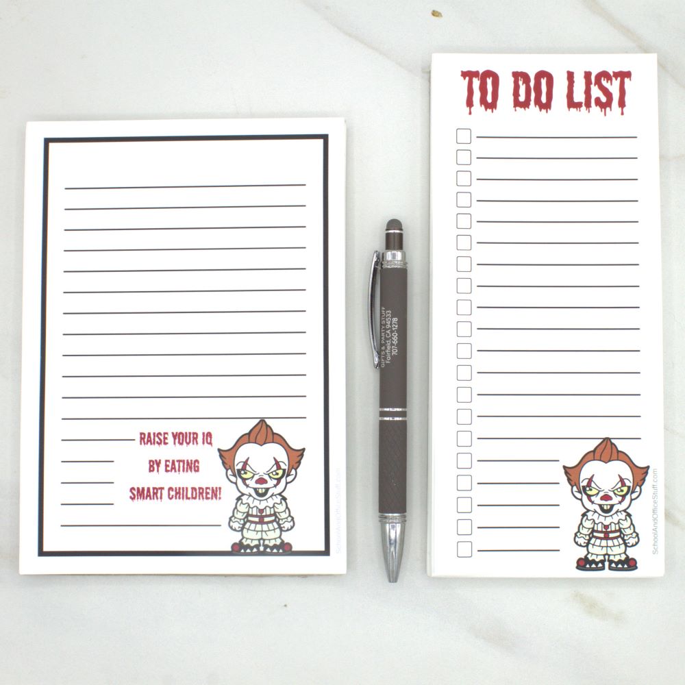 Horror Movie Villain Notepad Set, Pennywise