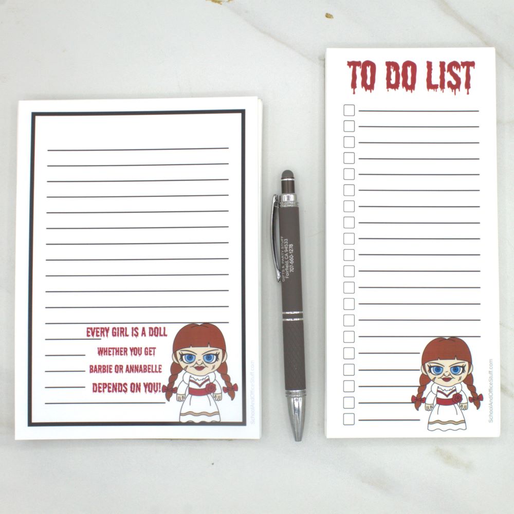 Horror Movie Villain Notepad Set, Annabelle