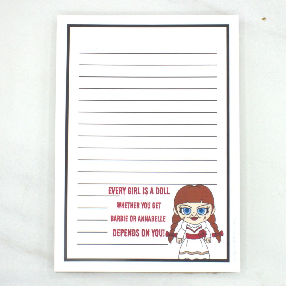 Horror Movie Villain Notepads, Annabelle