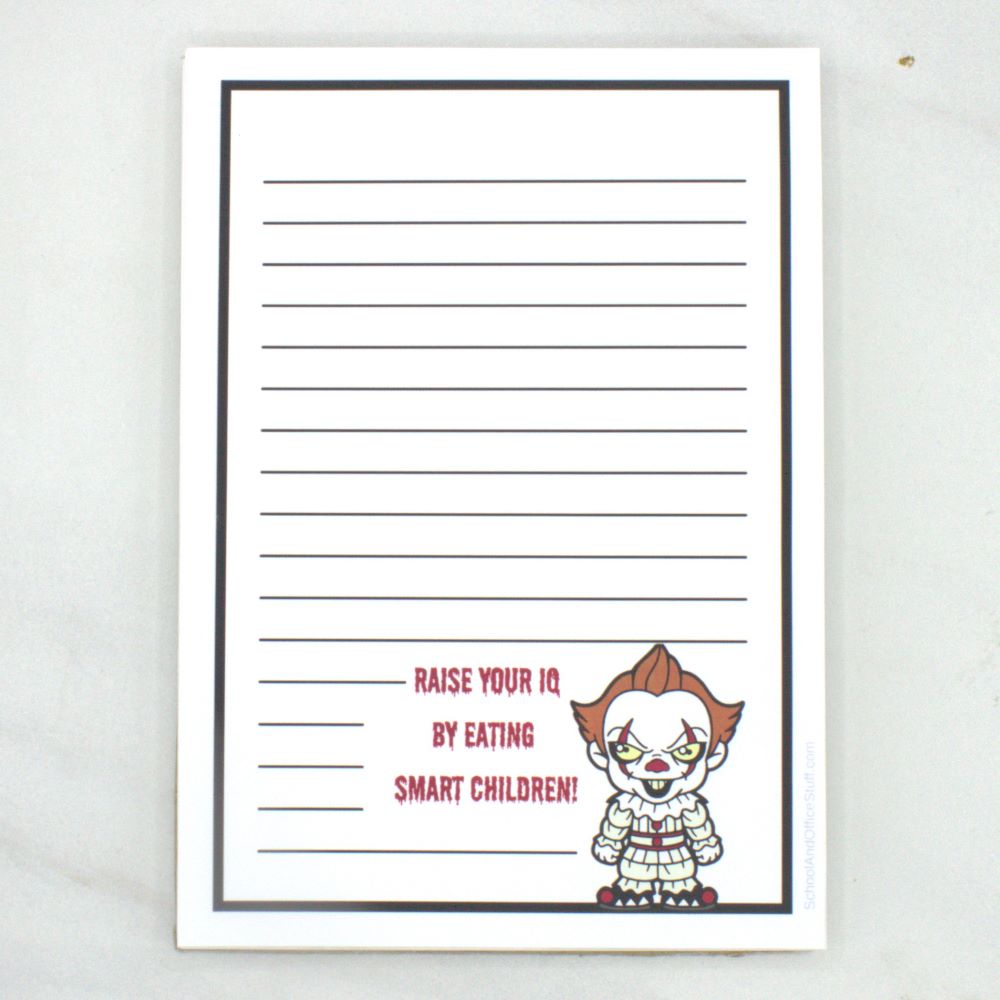 Horror Movie Villain Notepad, Pennywise