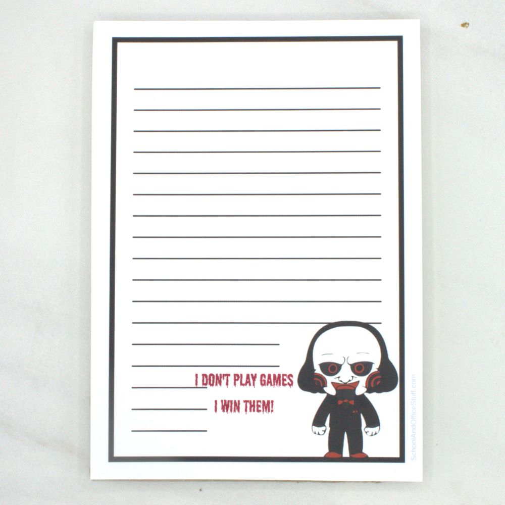 Horror Movie Villain Notepad, Jigsaw