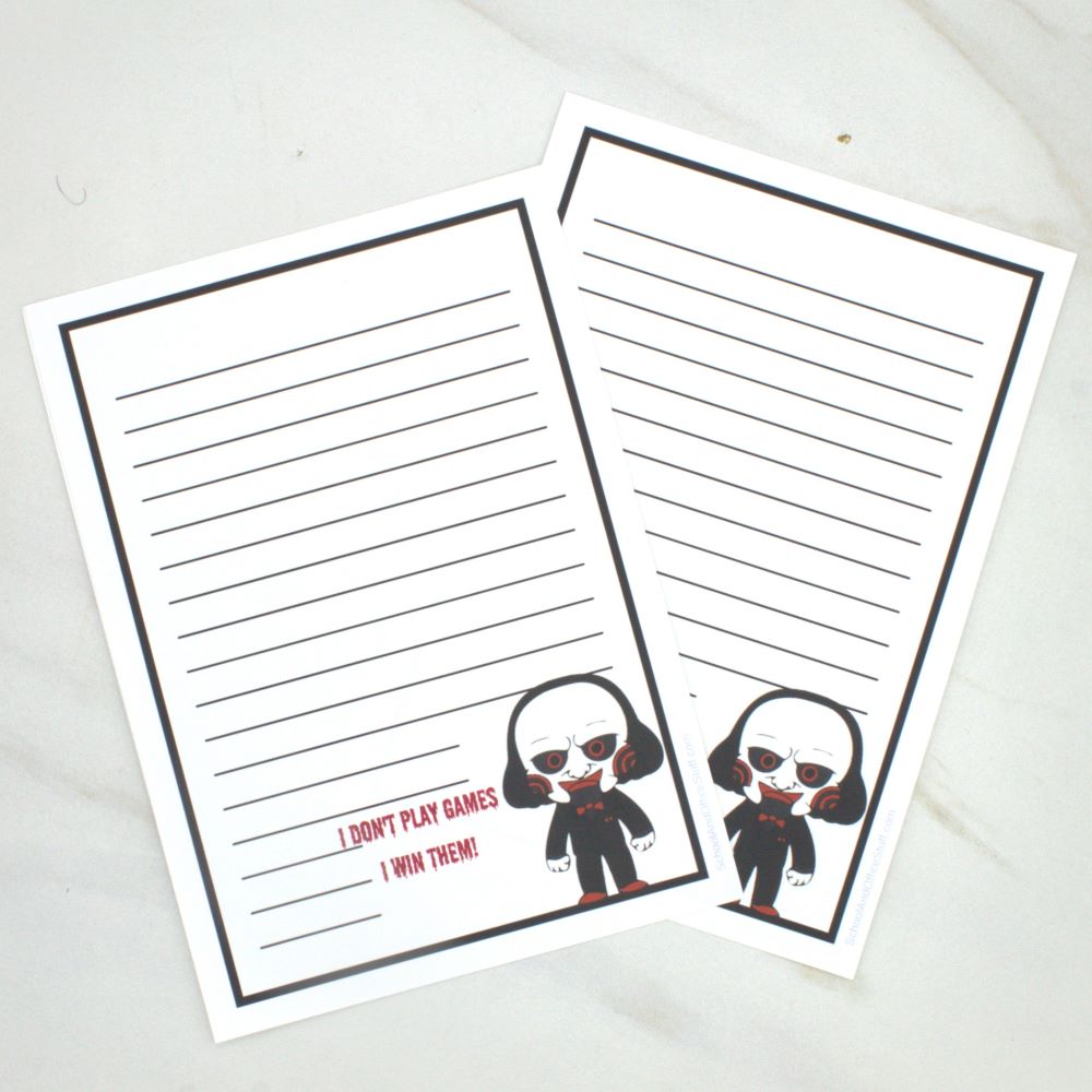 Horror Movie Villain notepad, Jigsaw