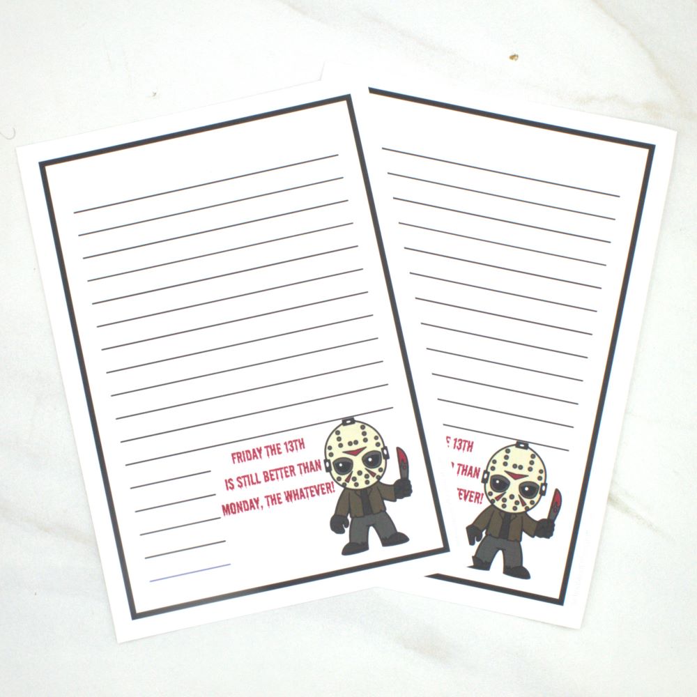 Horror Movie Villain Notepad Jason Voorhees