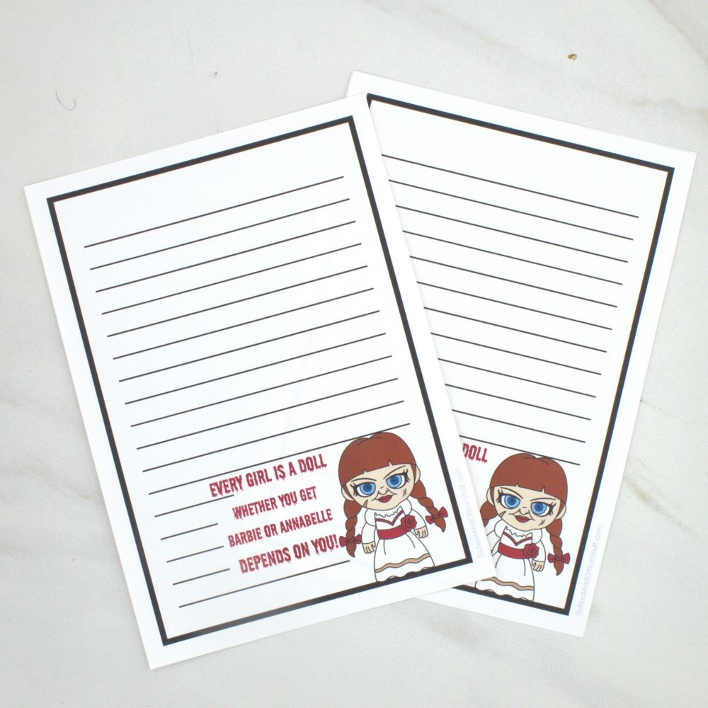 Horror Movie Villain Notepads, Annabelle