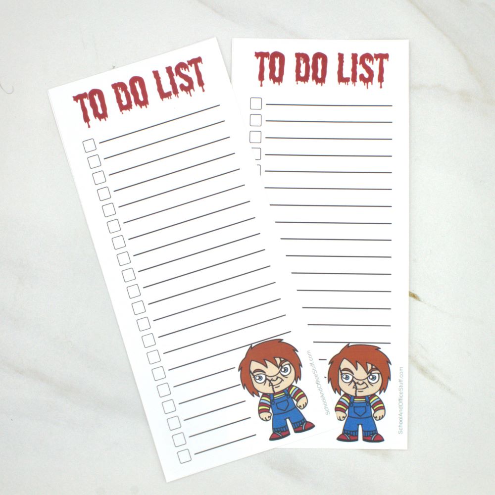 Horror Movie Villain List Pad, Chucky