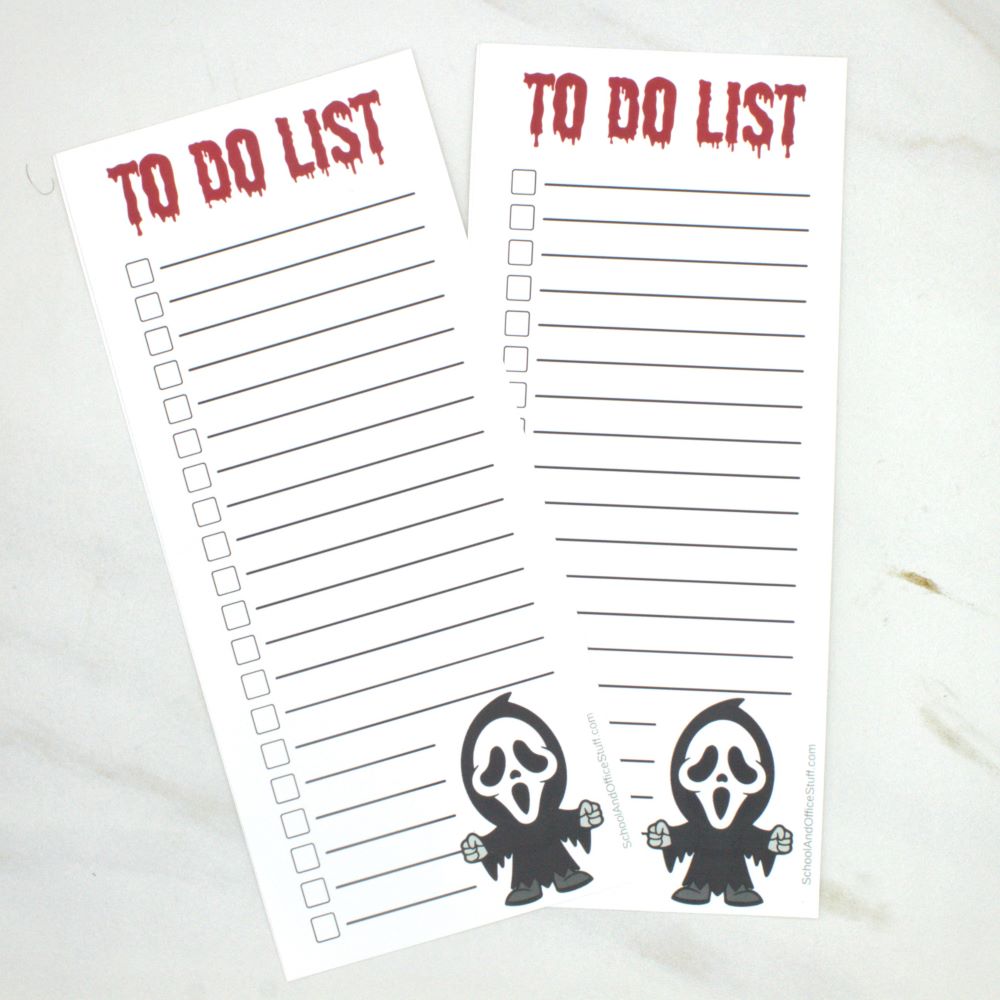 Horror Movie Villain List Pad, Ghostface