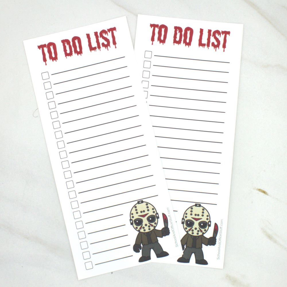 Horror Movie Villain List Pads, Jason Voorhees