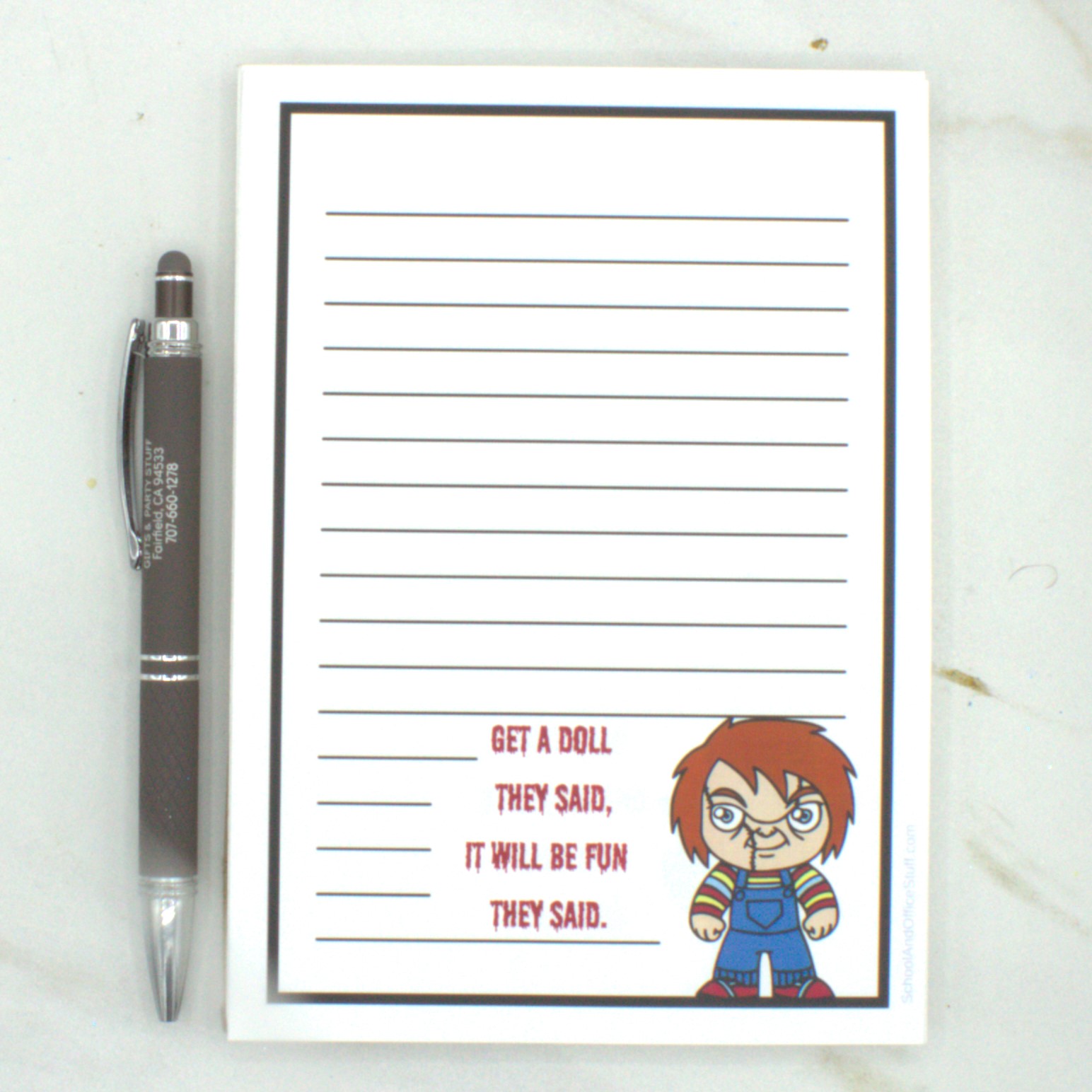 Horror Movie Villain Notepad, Chucky