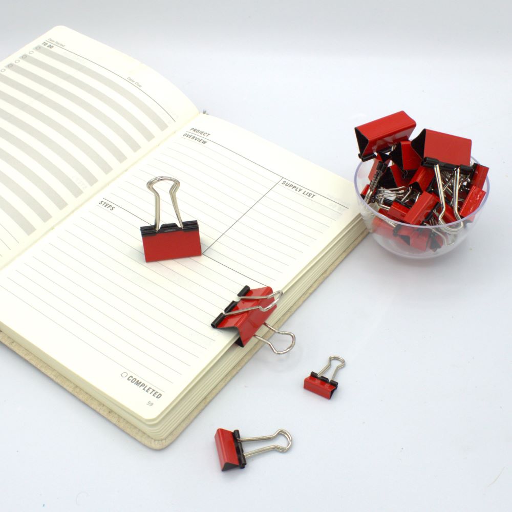 Red Binder Clips