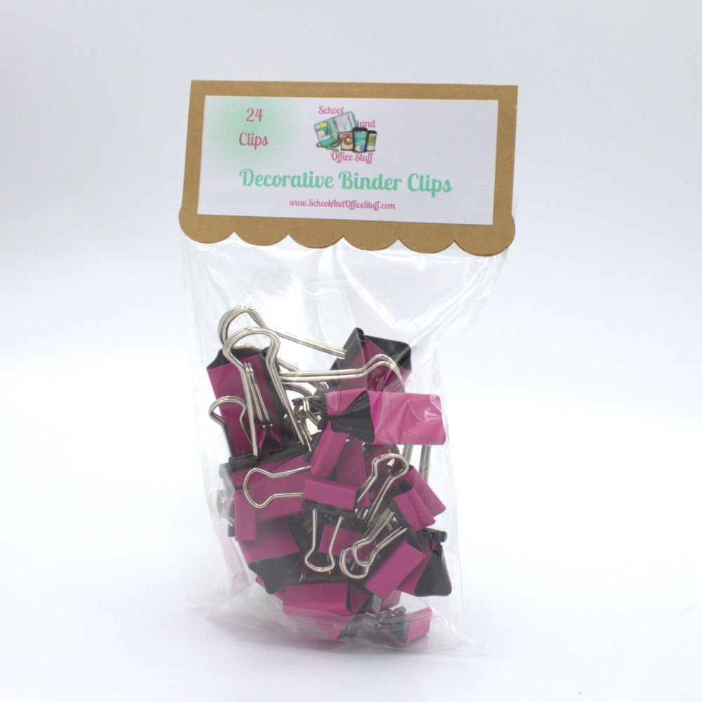 Fuchsia Binder Clips