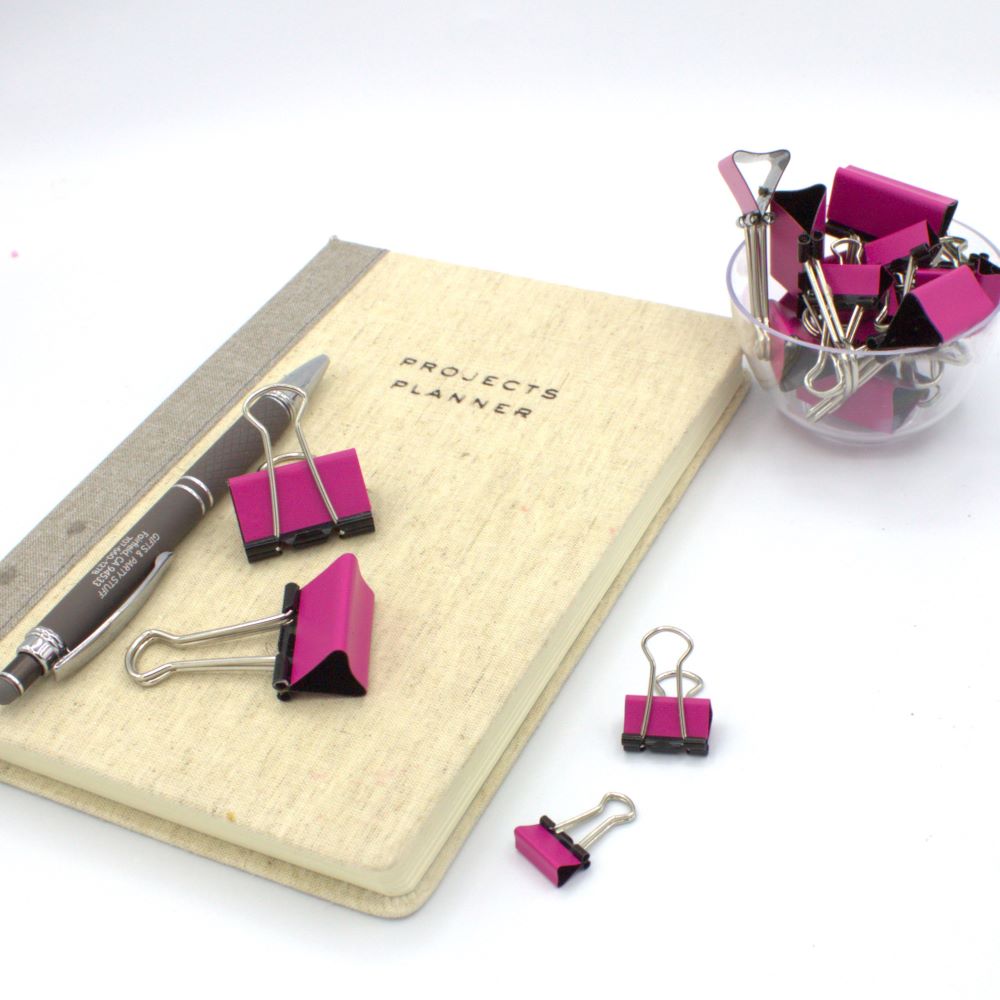 Fuchsia Binder Clips