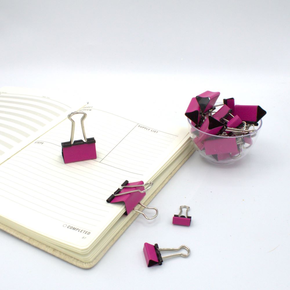 Fuchsia Binder Clips