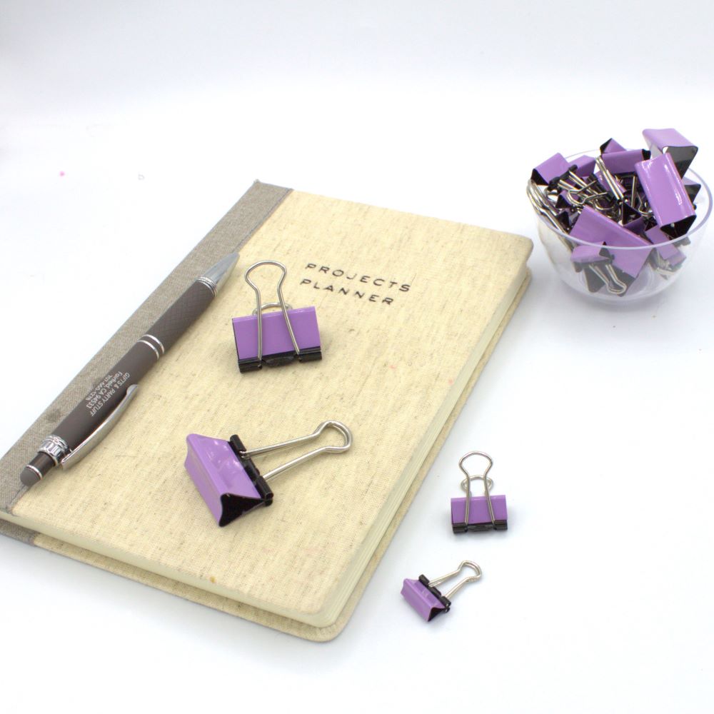 Lavender Binder Clips