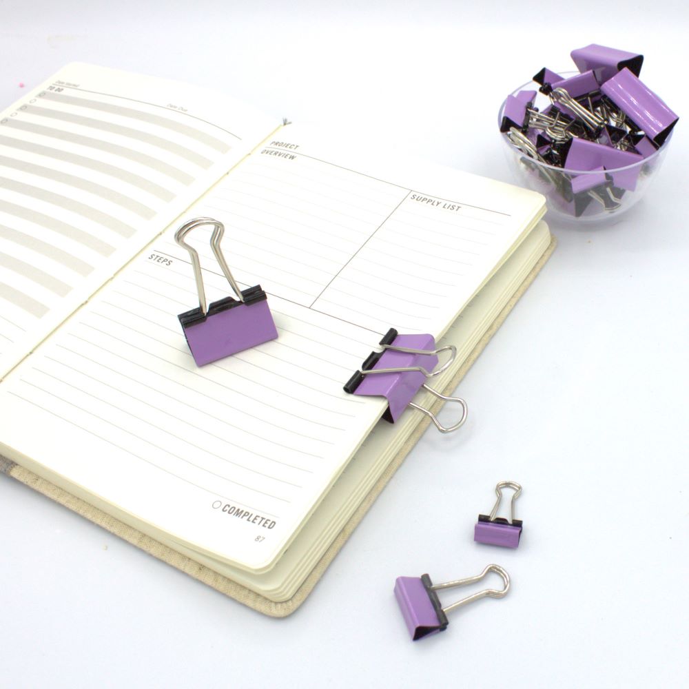 Lavender Binder Clips