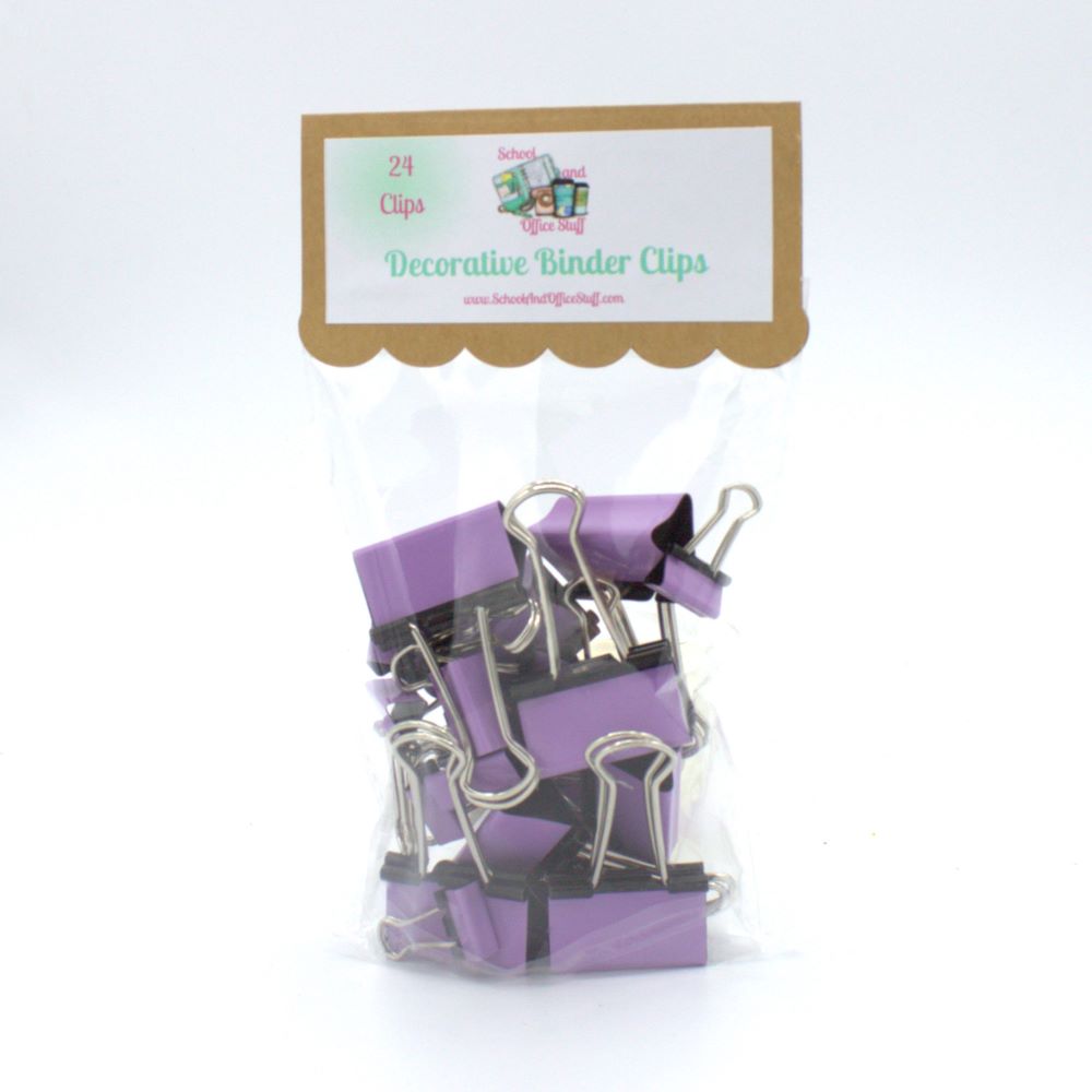 Lavender Binder Clips