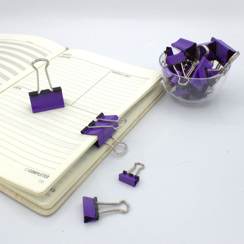 Purple Binder Clips