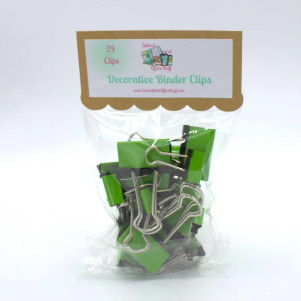 Lime Green Binder Clips