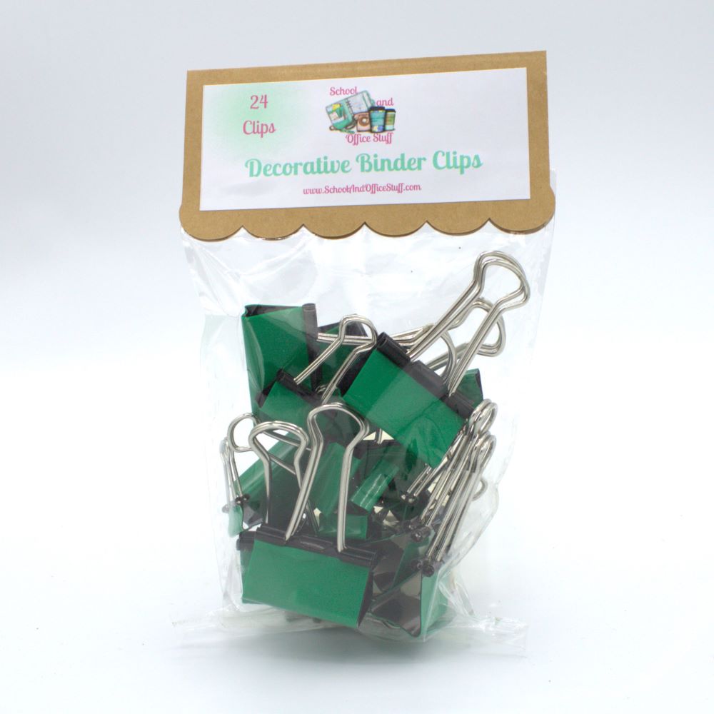 Green Binder Clips