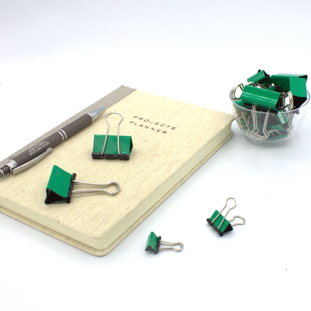 Green Binder Clips