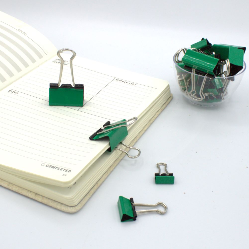 Green Binder Clips