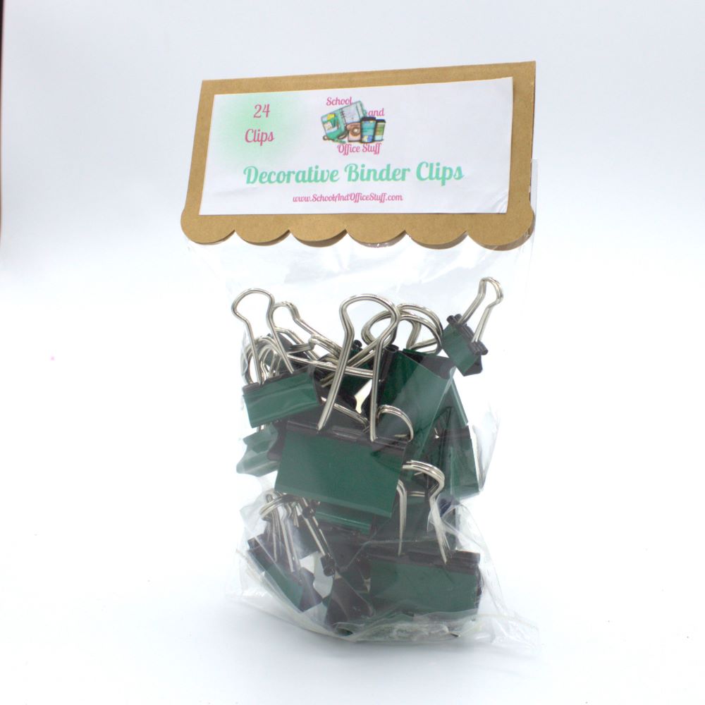 Hunter Green Binder Clips